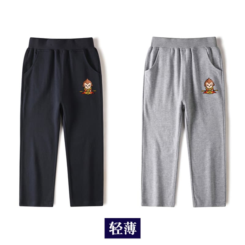 Meninos calças até o tornozelo fino algodão puro meninos bebê calças esportivas casuais dos desenhos animados Son Goku p