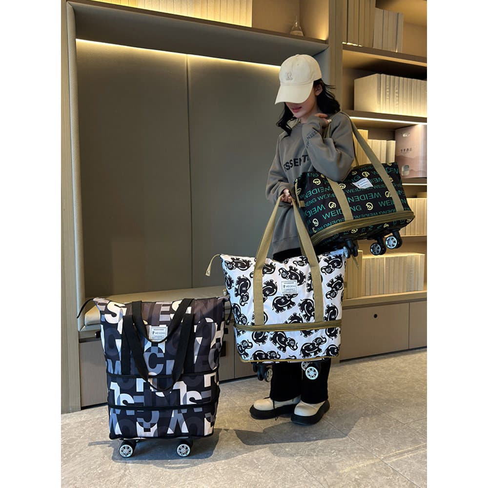 Bolsa de viagem 2024 novo estilo roda Universal portátil saco de bagagem saco de armazenamento extensível grande capacid