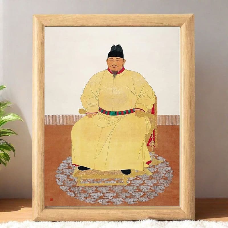 Dinastia Ming Zhu Yuanzhang Retrato Moldura de Foto Mesa Novo Estilo High-End Simples Desktop Charac Histórico