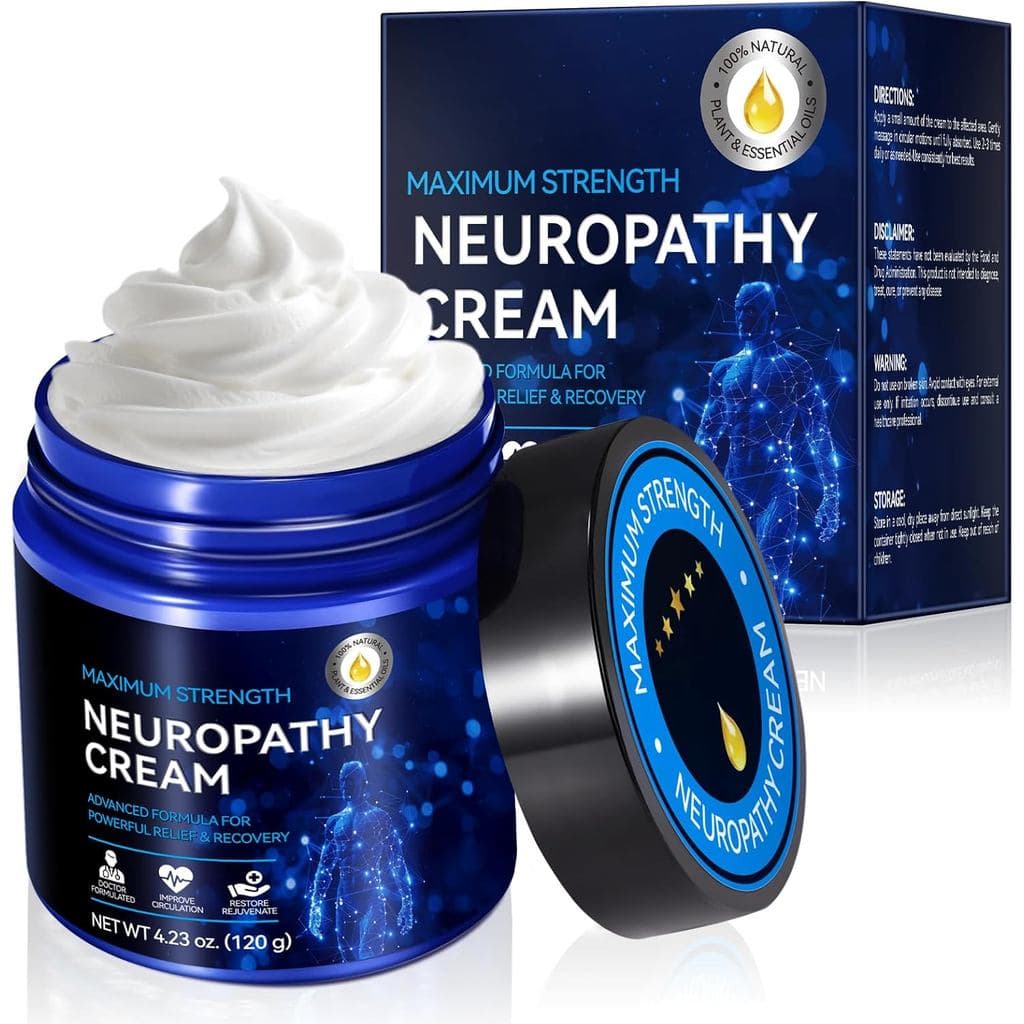 Creme para Neuropatia para Pés, Pernas e Mãos – Fórmula Leve à Base de Plantas com Efeito Refrescante, 4 oz MSEX