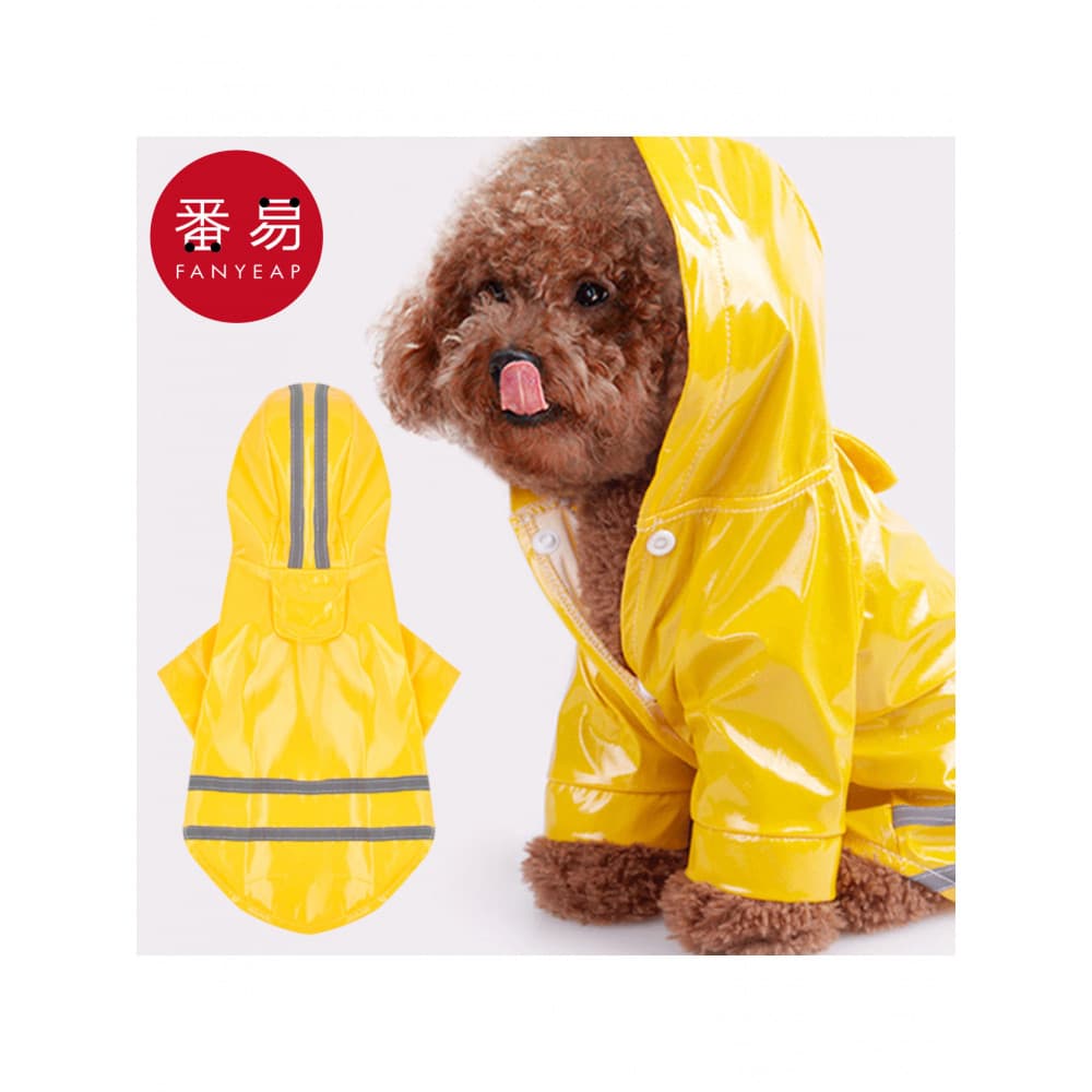 Capa de chuva para animais de estimação A1pq801-Dog Poncho impermeável roupas com capuz reflexivo pequeno tamanho médio