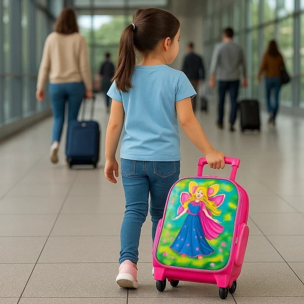 Mochila Escolar Infantil Rodinhas Estampa Princesa Mala Criança Menina Viagem Creche