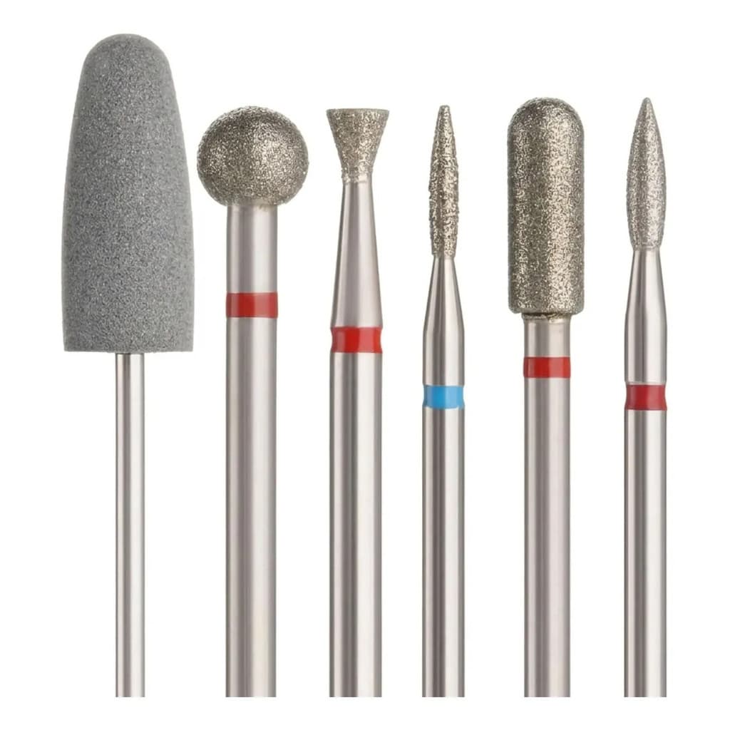 Kit 6 Broca Diamantada Podologia Manicure Corte Preciso Nails