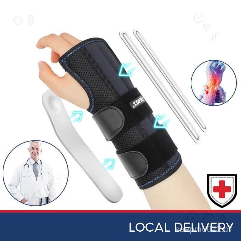 Suporte de Pulso com Talas para Síndrome do Túnel Cárpico, Suporte de Pulso Ajustável para Dia e Noite para Homens e Mul