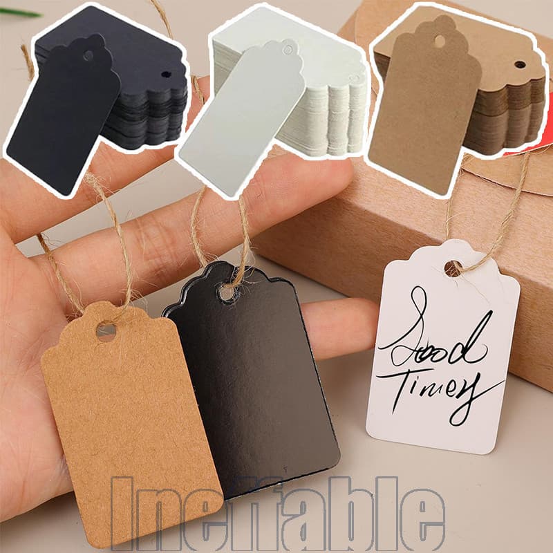 Etiqueta Em Branco De Papel Kraft De 300-100 Unidades-Cartão DIY-Decoração De Embrulho-Suprimentos Para Embalagens De Bi