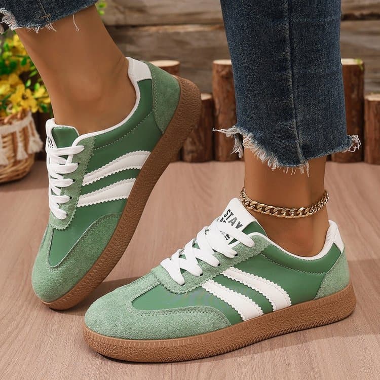 Low-Top Lace-Up Mulheres 2026 Outono Borracha Casual Esportes Sapatos de Treinamento Alemão