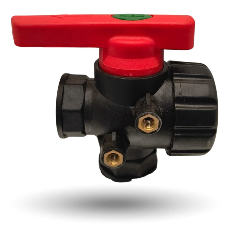Válvula Esfera 3 Vias 1" Fluxo Contínuo Pulverizador