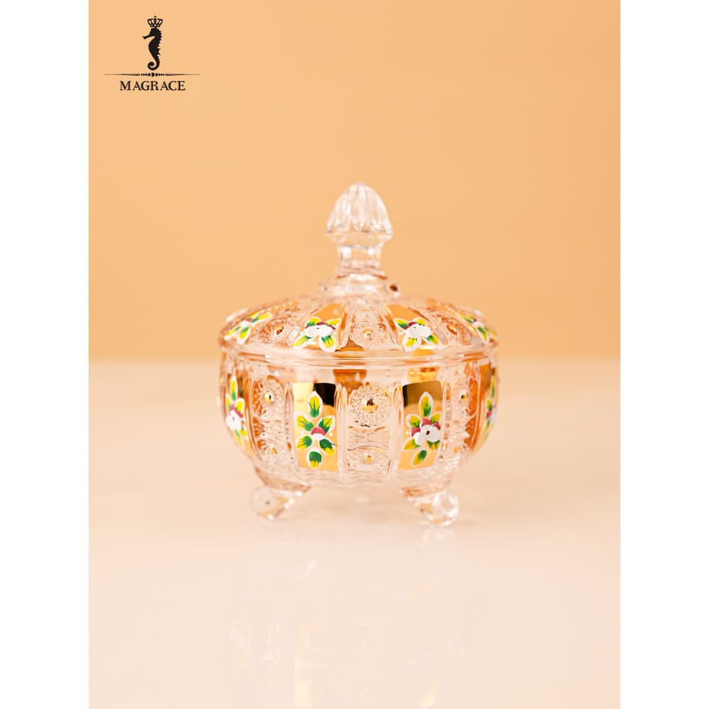 Jarra de armazenamento de doces de vidro cristal de luxo leve, jarra de açúcar doméstica, jarra de açúcar europeia, deco