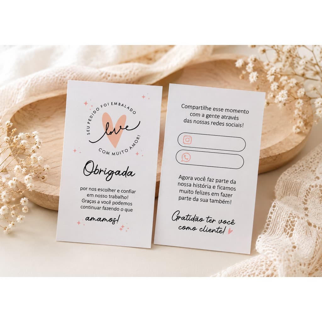 Tag Agradecimento Obrigada Branco com Rosa 20 Unidades para Embalagens Presentes Lembrancinhas