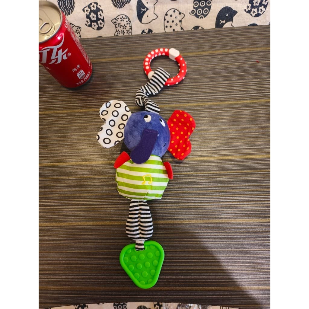 Bebê recém-nascido cabeceira sino carrinho de bebê pendurado boneca mordedor verde bebê elefante quarto das crianças alt