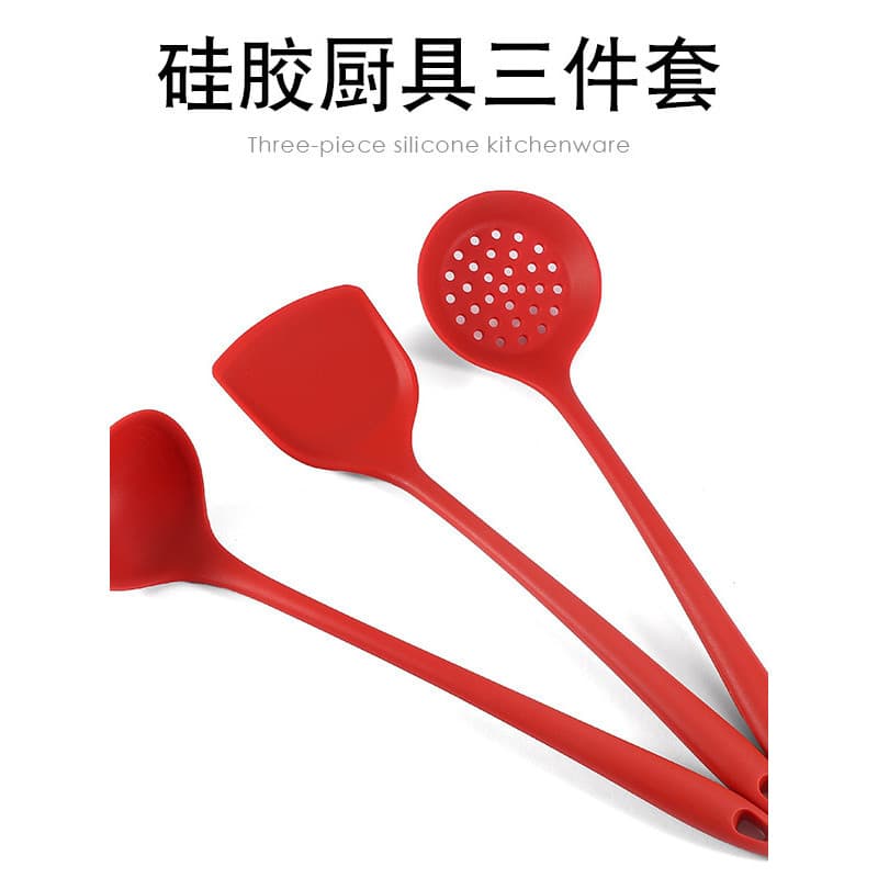 Espátula de Silicone estendida, colher de sopa, coador, conjunto de utensílios de cozinha, espátula de cozinha, colher d