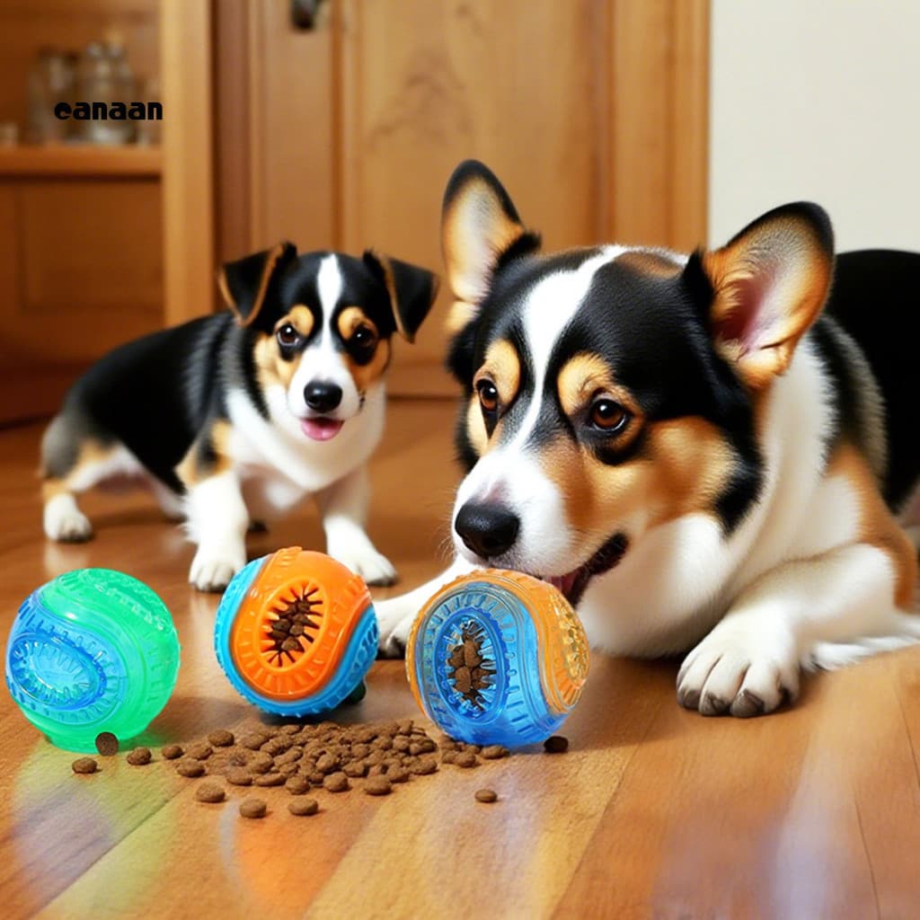 Tpr Dog Toy Chew Food Dispensing for Puppies – Squeaky Bite Resistant Treat Feeder for Teething Teeth and Boredom Reli