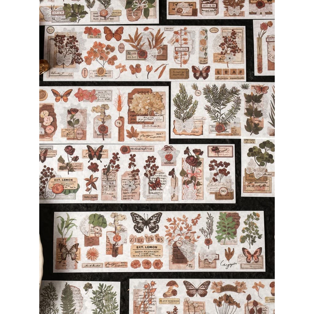 Infeel.me Mountain Infeel.me Fita Segmentada Adesivo Inteiro Fresco Retro Planta Manual DIY Adesivos Decorativos