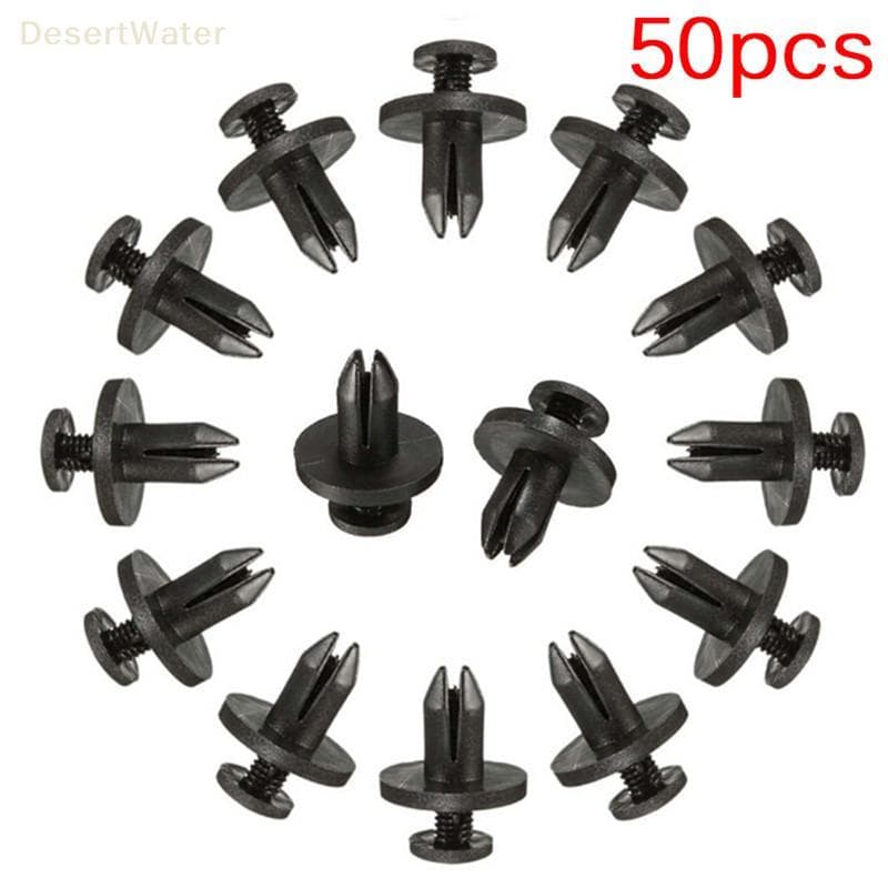 < DesertW > 50 Peças 6 mm Retentor De Para-Choque De Carro Automático Push Bla Clipes De Plástico Fixadores Novos