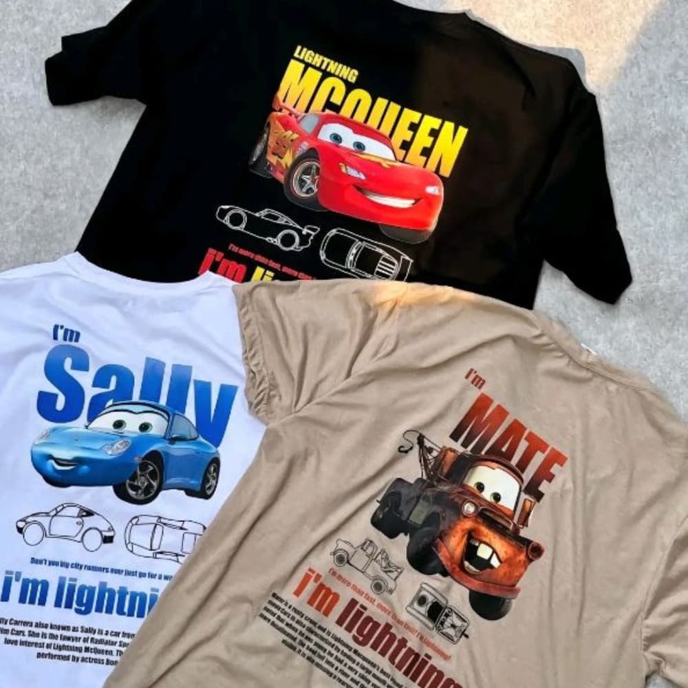 Camiseta Estampada Carros Sally McQueen Matte T-shirt Desenho Animado Cars Camisa Geek Corrida Stret Moda Maligu