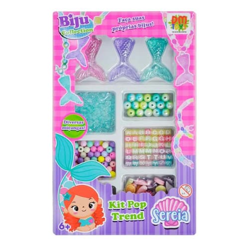 Kit Biju Collection Pop Trend Sereia Pulseira Miçanga