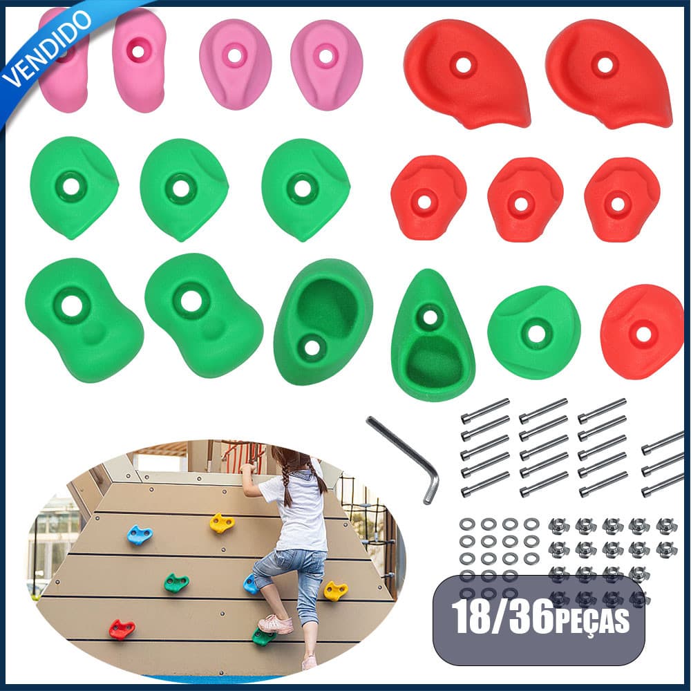 18/36 unidades Pedras de escalada para parede de escalada Pontos de escalada Pregos de escalada