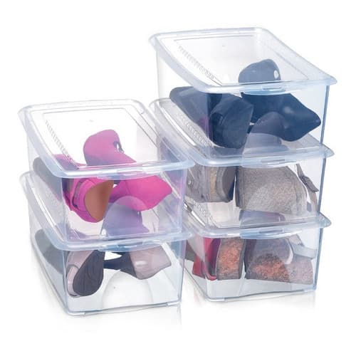 5x Caixas Organizadora P Sapatos Pratic Arthi Pack Economico