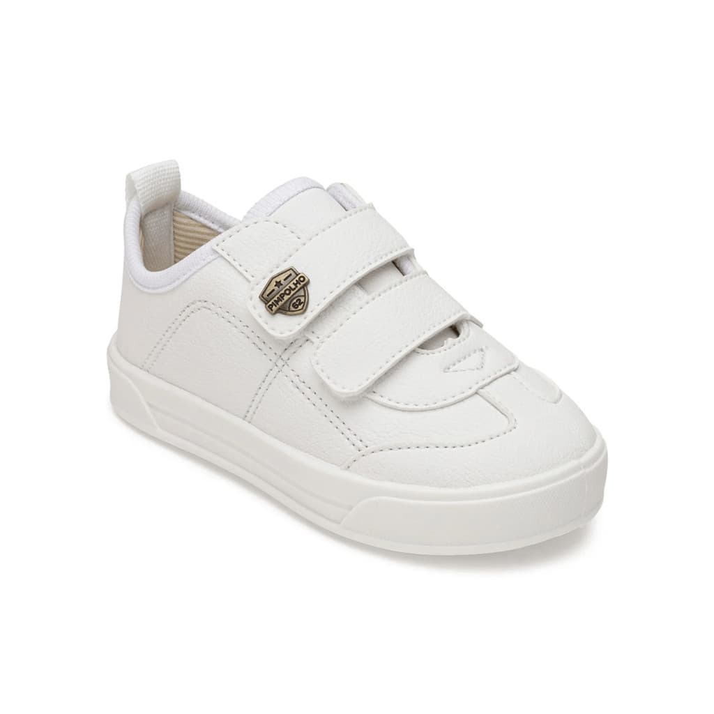 Tênis Infantil Menino Pimpolho Branco Velcro Luxo - 16 ao 27
