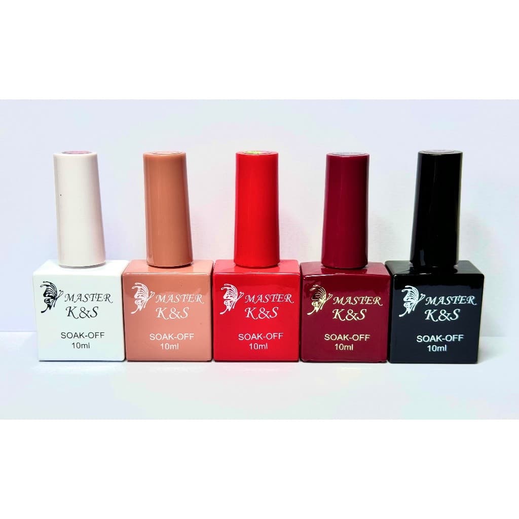 Kit K&S COM 5 Esmalte ANVISA QUADRADO 10ML Nail Gel Off Color Uv/Led SECA CABINE UNHA EM GEL