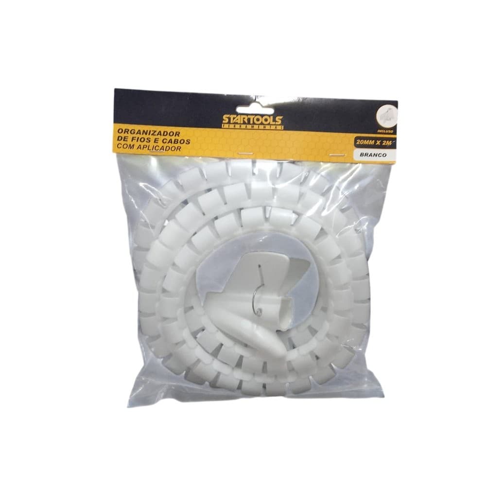 Organizador de Fios e Cabos com Aplicador 20mmx2m - Branca