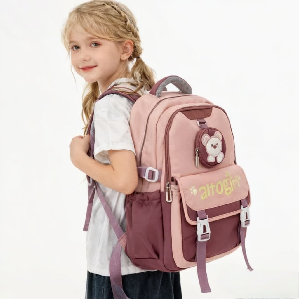 Mochila Escolar Feminina Estilo Grande Capacidade Impermeável Leve Casual