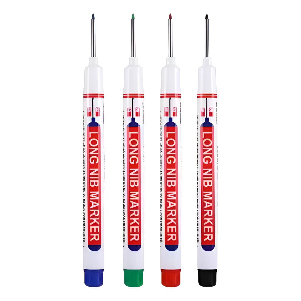Kit Canetas Ponta Longa Permanente Furo Carpinteiro Pedreiro