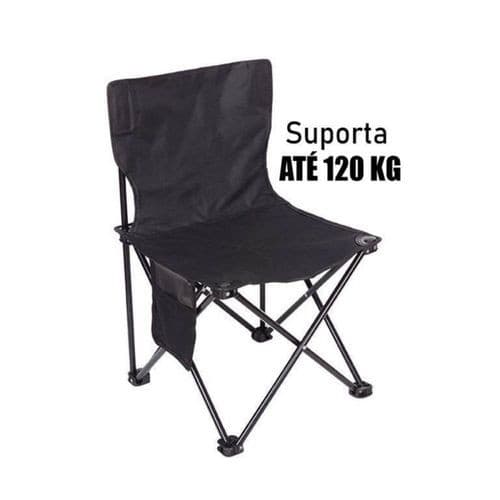 Cadeira Camping Dobrável Portátil Estrutura Resistente Bolso Lateral Praia Lazer