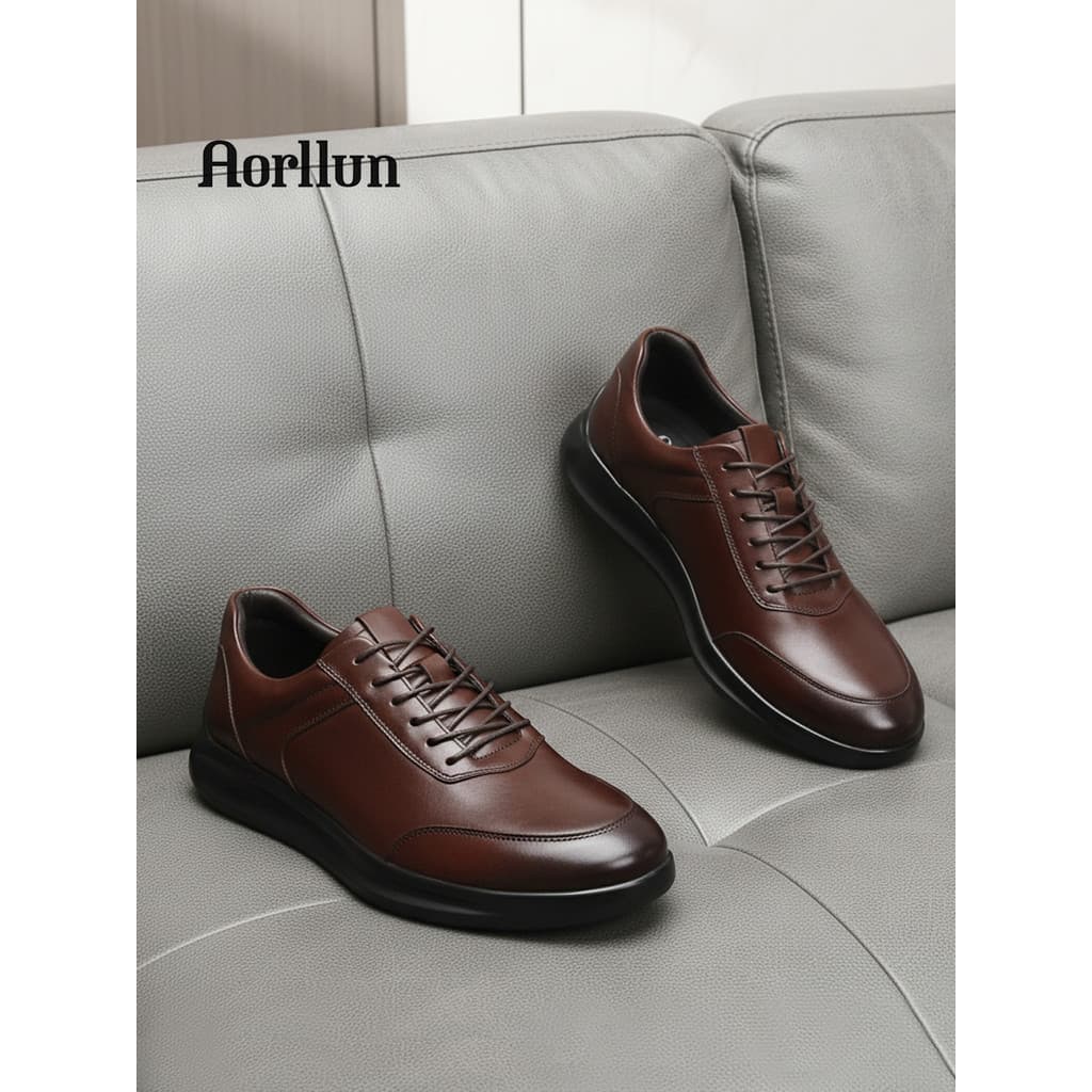 Sapatos masculinos de couro genuíno camada superior de couro outono novo estilo High-End marrom sapatos de casamento con