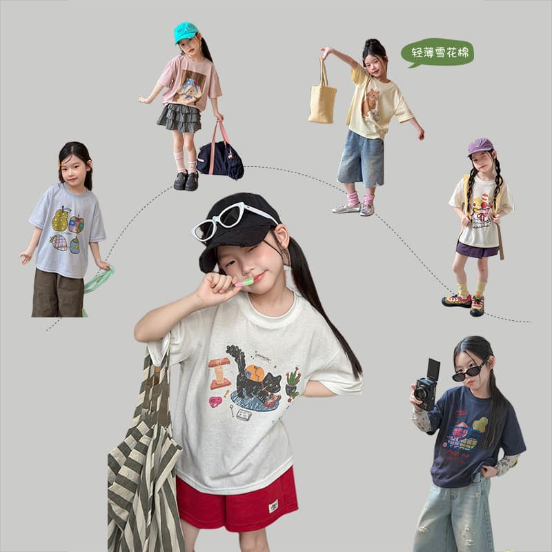 Elmobe roupas infantis meninas qualidade meia manga camiseta floco de neve algodão legal sentir luz respirável dos desen