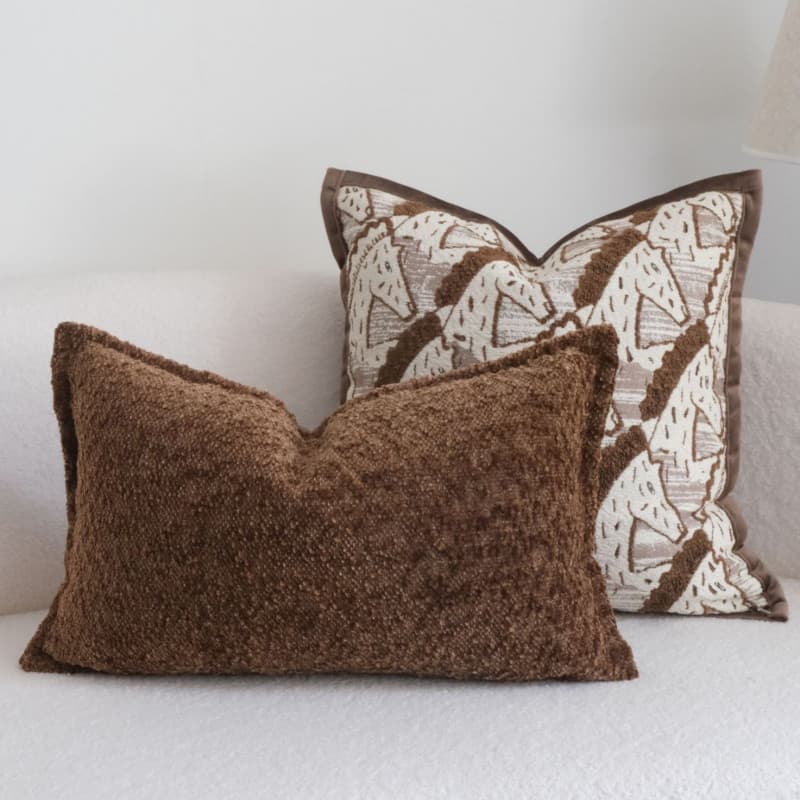 Novo estilo indiano marrom travesseiro High-End Jacquard de aba larga lombar travesseiro fronha sala de estar sofá almof