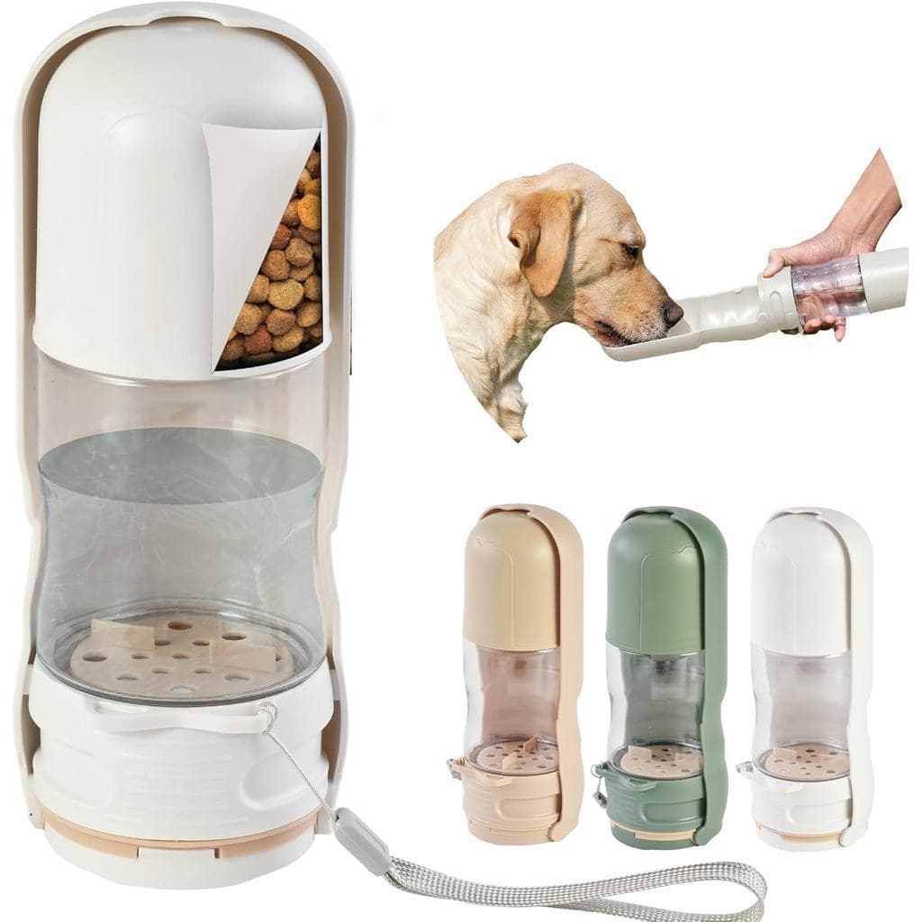 Desired Things Dispensador Portátil de Comida e Água para Animais de Estimação, Garrafa de Água e Recipiente de Comida 2