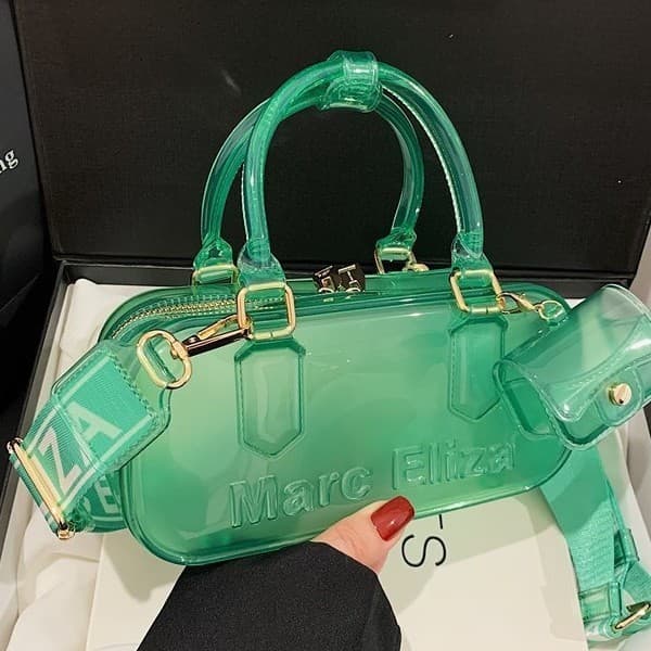 Bolsa de PVC translúcida para mulheres, nova bolsa de ombro e transversal de nicho de moda 2025, bolsa casual versátil t