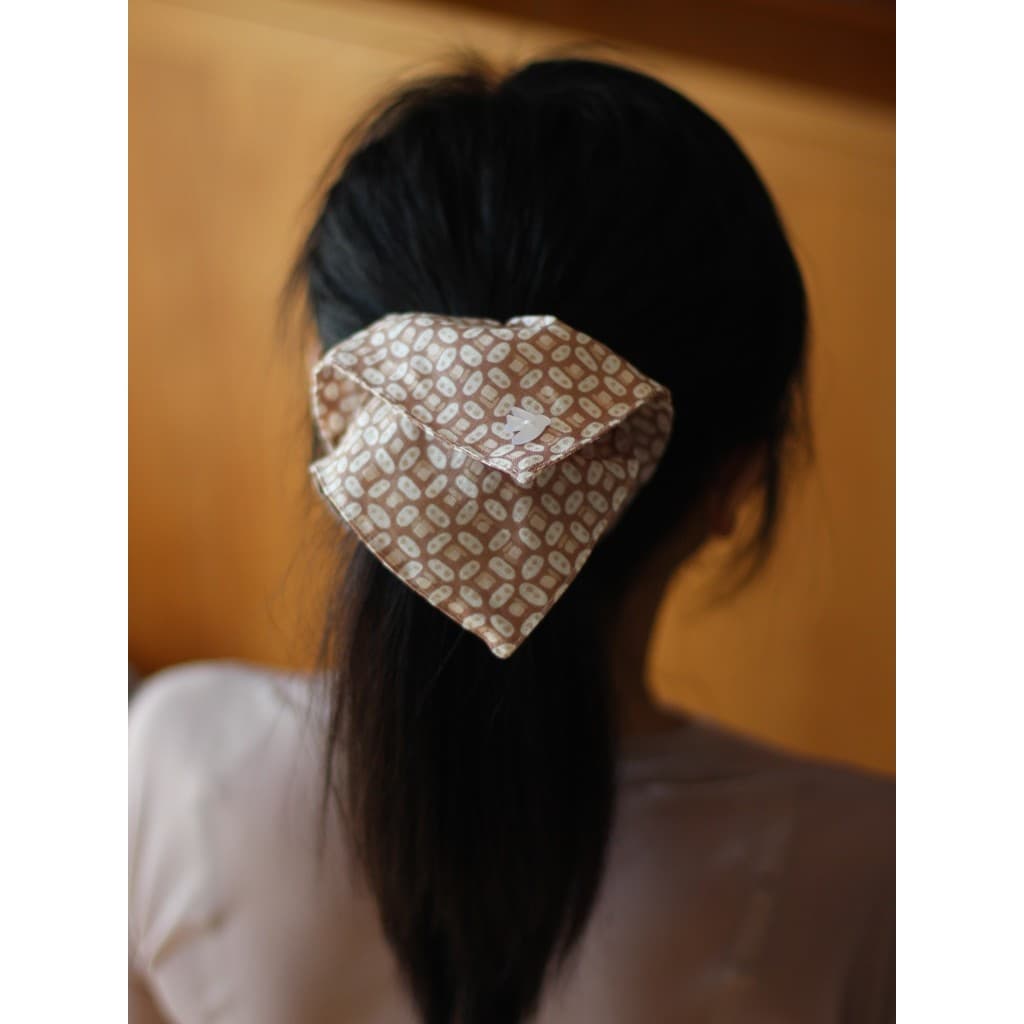 Lenço quadrado de linho anel de cabelo novo estilo chinês High-End sentimento fresco elegante corda de cabelo acessórios