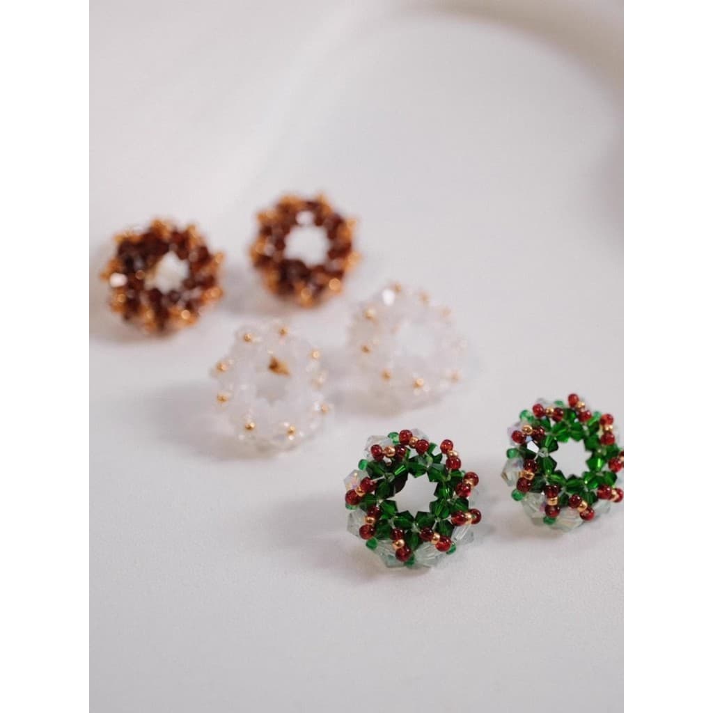 Wheatfield Mark presente de natal estilo especial guirlanda brincos contas de cristal Design Original
