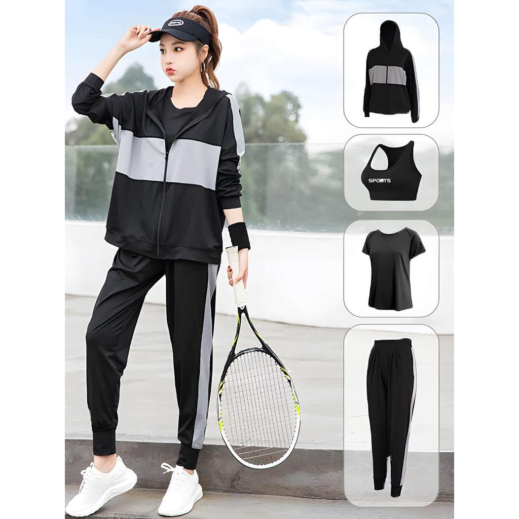 Terno esportivo feminino outono inverno novo estilo roupas esportivas soltas tamanho grande gordura mm roupas de Yoga mo