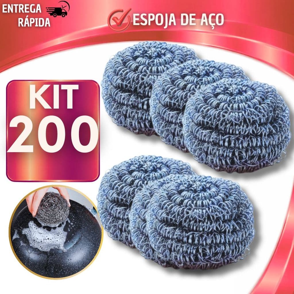Esponja de Aço para Limpeza Pesada | Remove Gordura e Panela Queimada com Facilidade