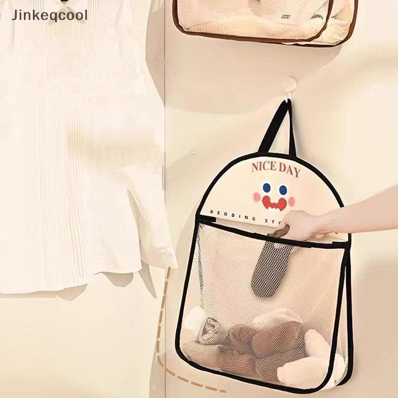 Jqbr Saco De Armazenamento De Roupa Interior Pendurado Na Parede Malha Respirável Sos Organizador De Guarda-Brinquedo Bo