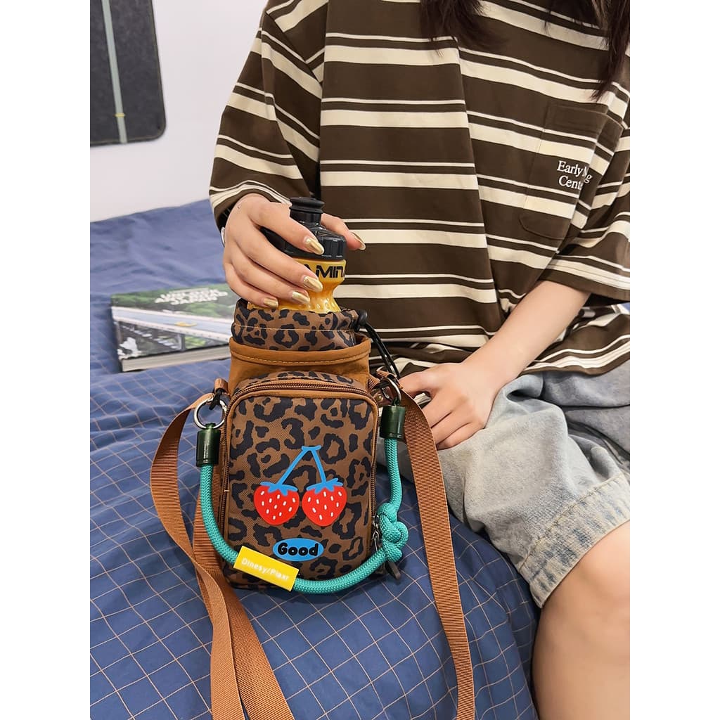 G bolsa mensageiro de ótima aparência bolsa feminina 2026 novo estilo nicho Design leopardo impressão bolsa de lona leve