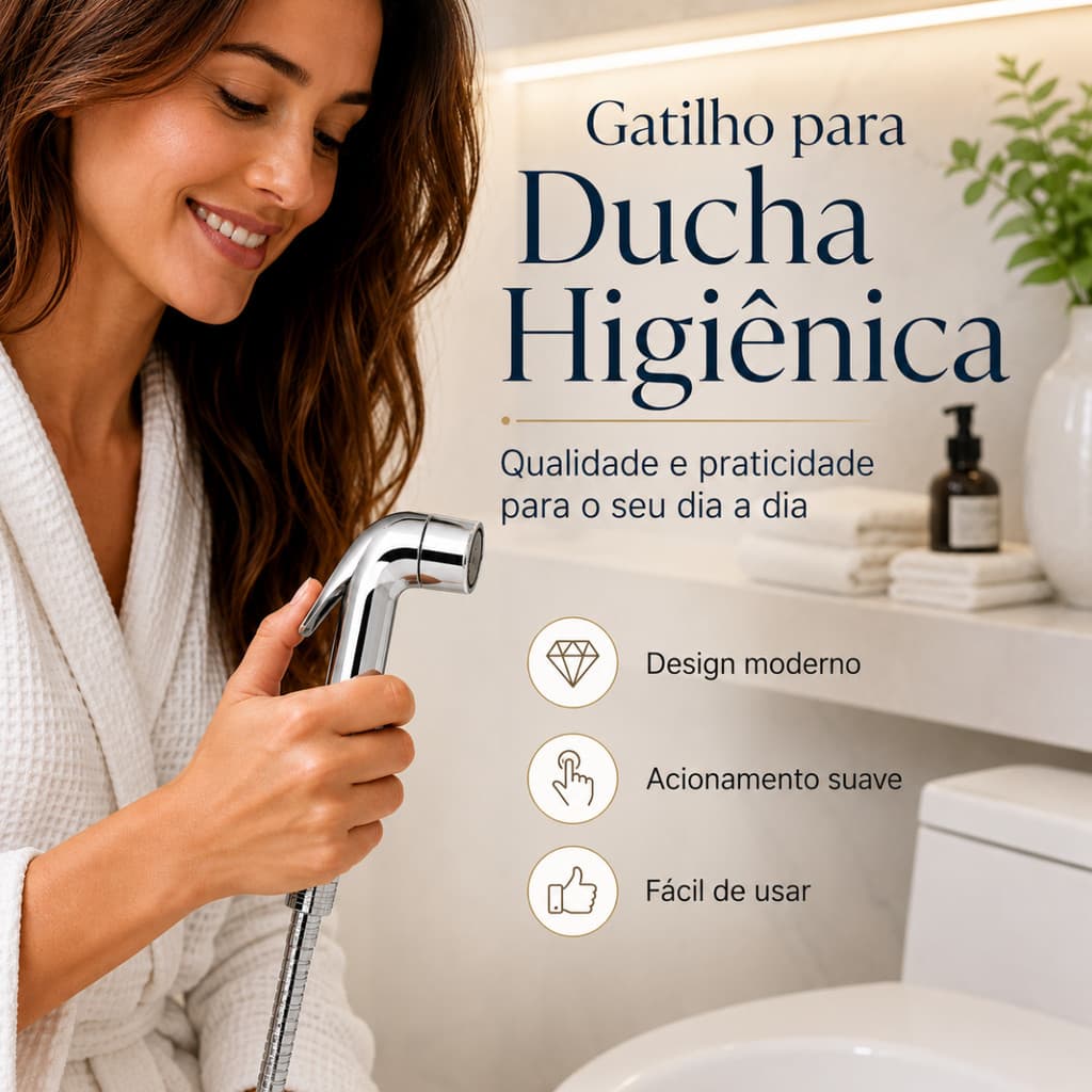 Gatilho Ducha Higiênica 1/2 Universal Simples ou c/ Suporte