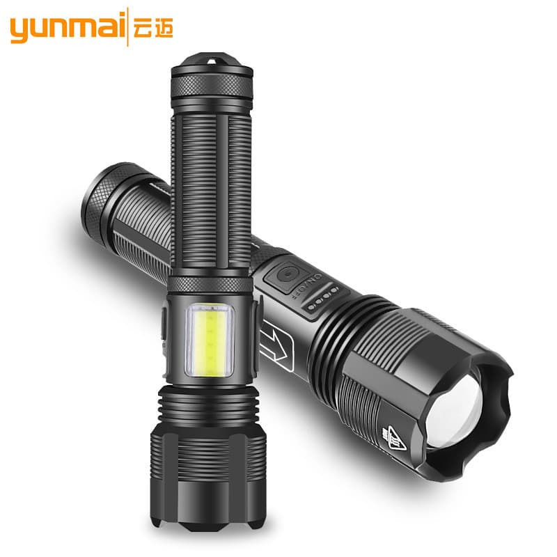 Lanterna XHP50 com zoom e display de energia, lanterna de alto brilho recarregável por USB, lanterna P70.