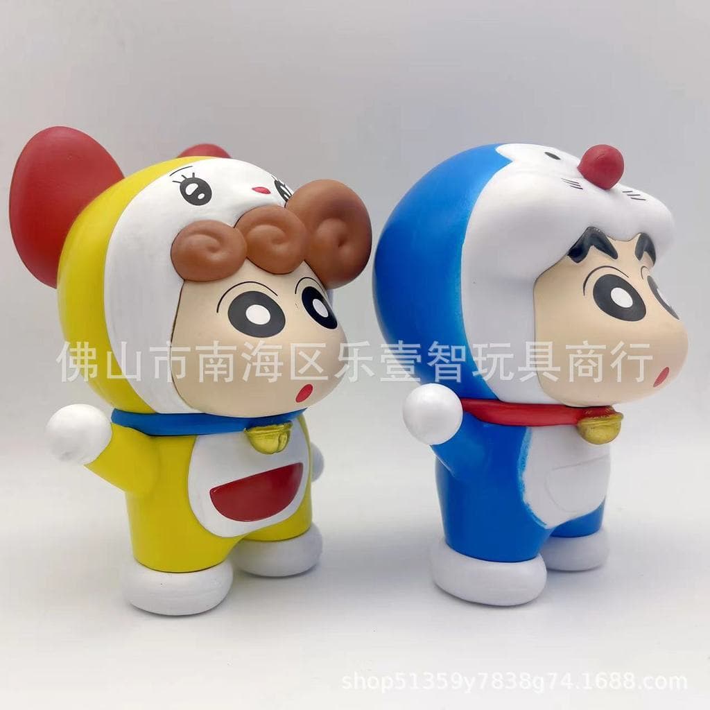 Figuras do Doraemon e do Crayon Shin-chan, decorações criativas para casa, bonecos de desenhos animados da moda, brinque