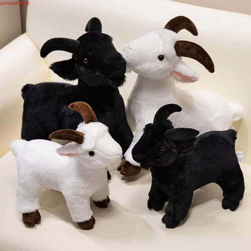 JUNYUE Boneca De Pelúcia De Cabra Para Bebê , Brinquedos Ovelha Com Chifres De Algodão PP De 30/40 Cm , Animal Fofo Rech