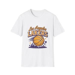 Camiseta Masculina Feminina Oversized Estampa Los Angeles Lakers Bola de Basquete Silhueta Urbana Palmeiras Tipografia