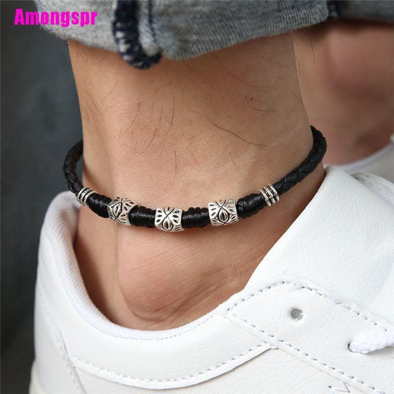 Amongspr Pulseira / Tornozeleira De Corda Masculina / Feminina Feita À Mão Para Praia