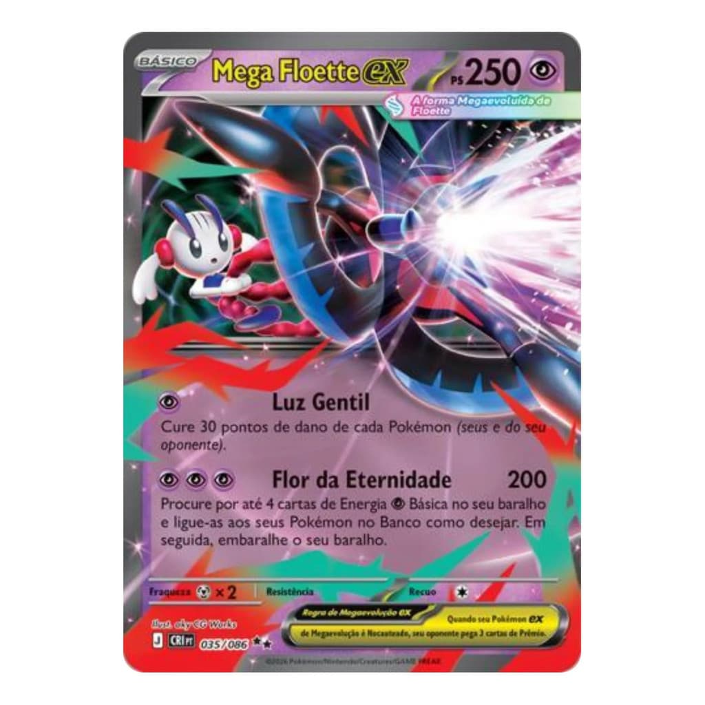 Carta Pokémon Mega Floette Ex 035/086 Caos Ascendente