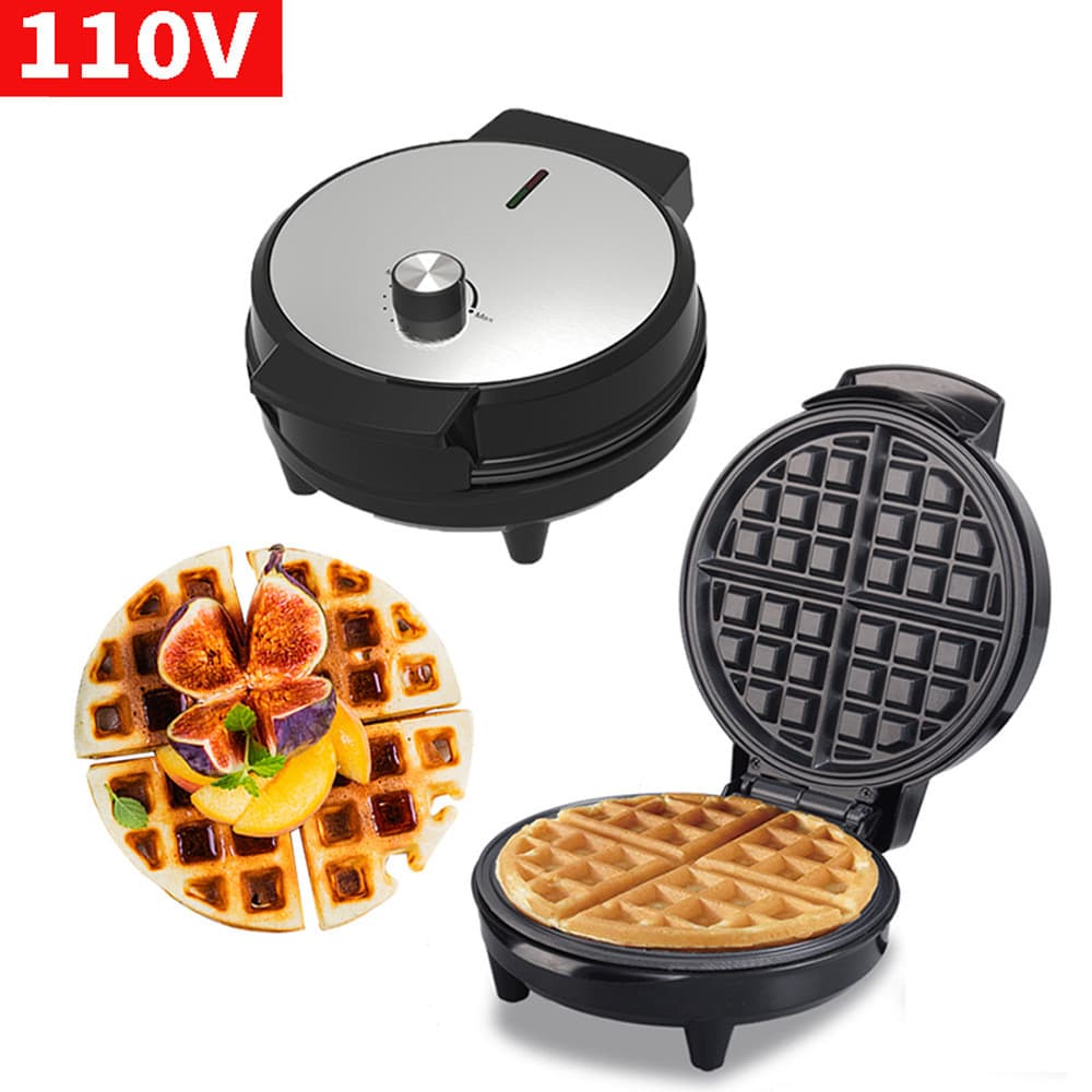 110V padrão americano máquina de Waffle café da manhã doméstico Crepe sanduíche luz fabricante alimentos temperatura aju