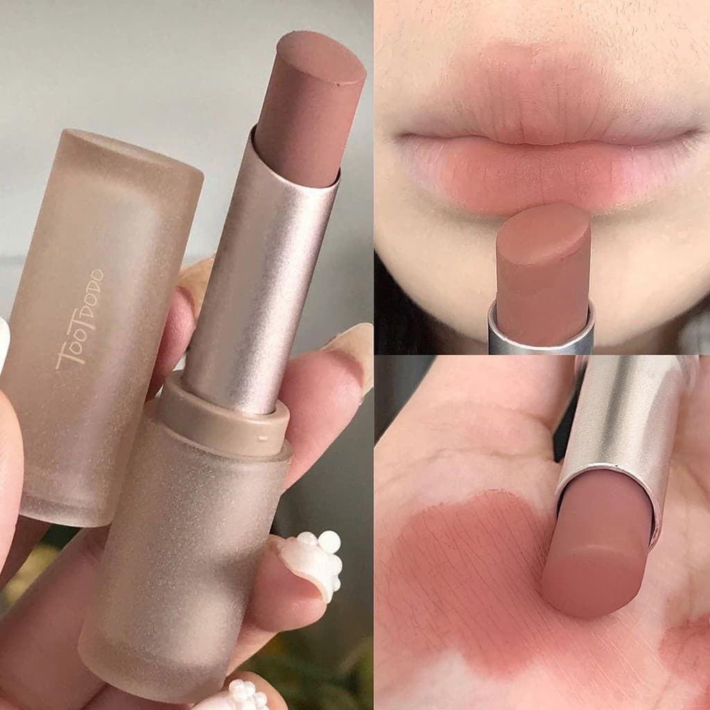 Cor do chá com leite Pseudo-Yan!Batom fosco feminino veludo fosco cor Nude canela feijão pasta cor barato nicho de estud