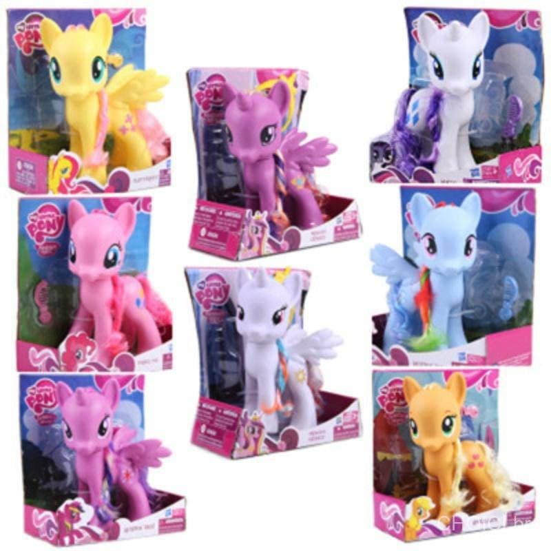 Brinquedos My Little Pony de 22cm: Twilight Sparkle, Applejack, Rainbow Dash, Princess Celestia, bonecos colecionáveis c