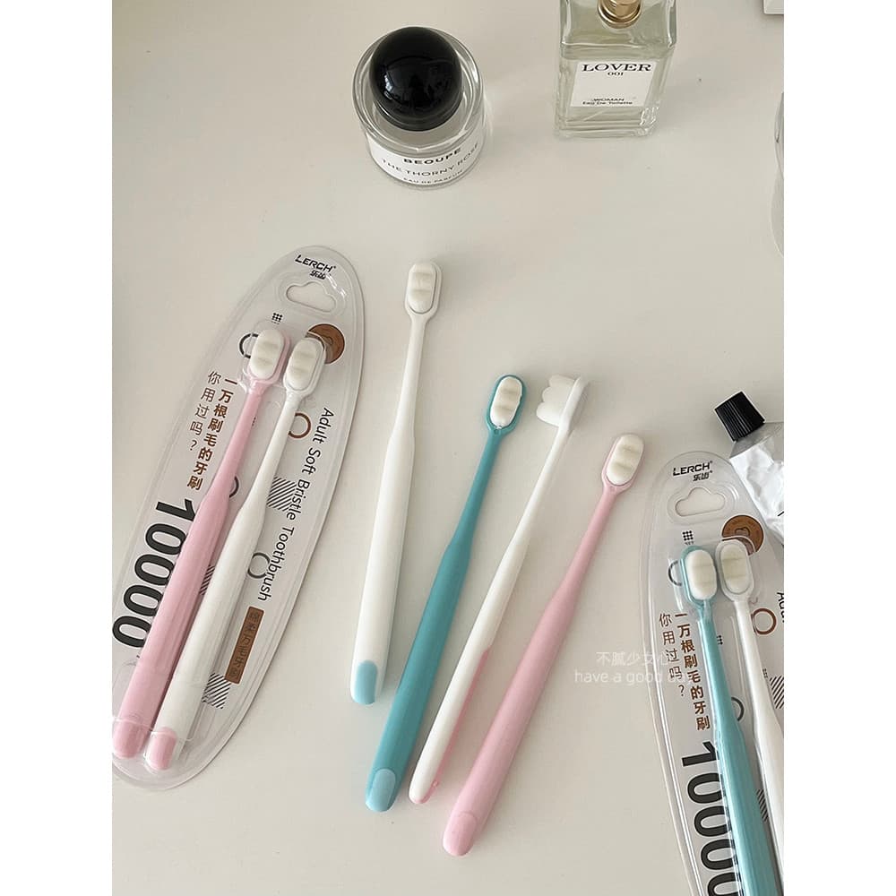 Duas combinações ~ dez mil escova de dentes de cabelo viagem doméstica escova de dentes macia idosos mulheres grávidas c